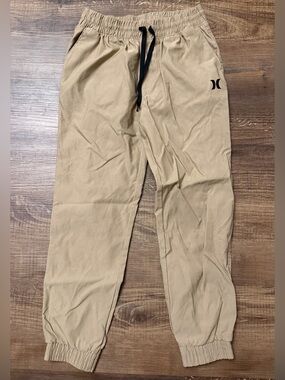 Hurley Kids Khaki Drawstring Joggers with Elastic Cuffs